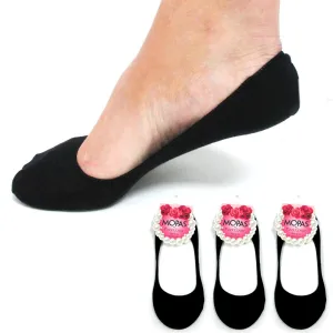 3 Pairs Black Womens Ladies No Show Foot Cover Footies Liner Low Cut Socks