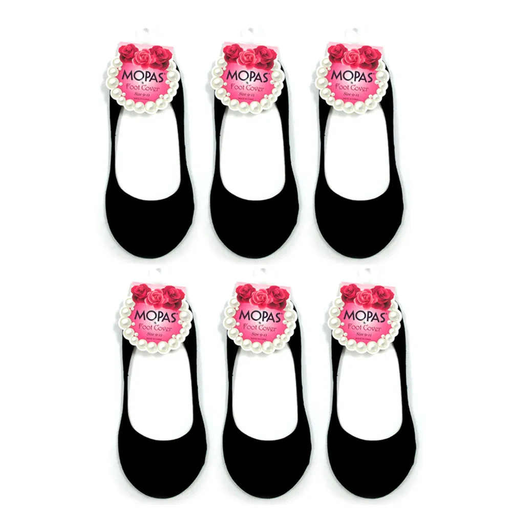 6 Pairs Black Womens Ladies No Show Foot Cover Footies Liner Low Cut Socks