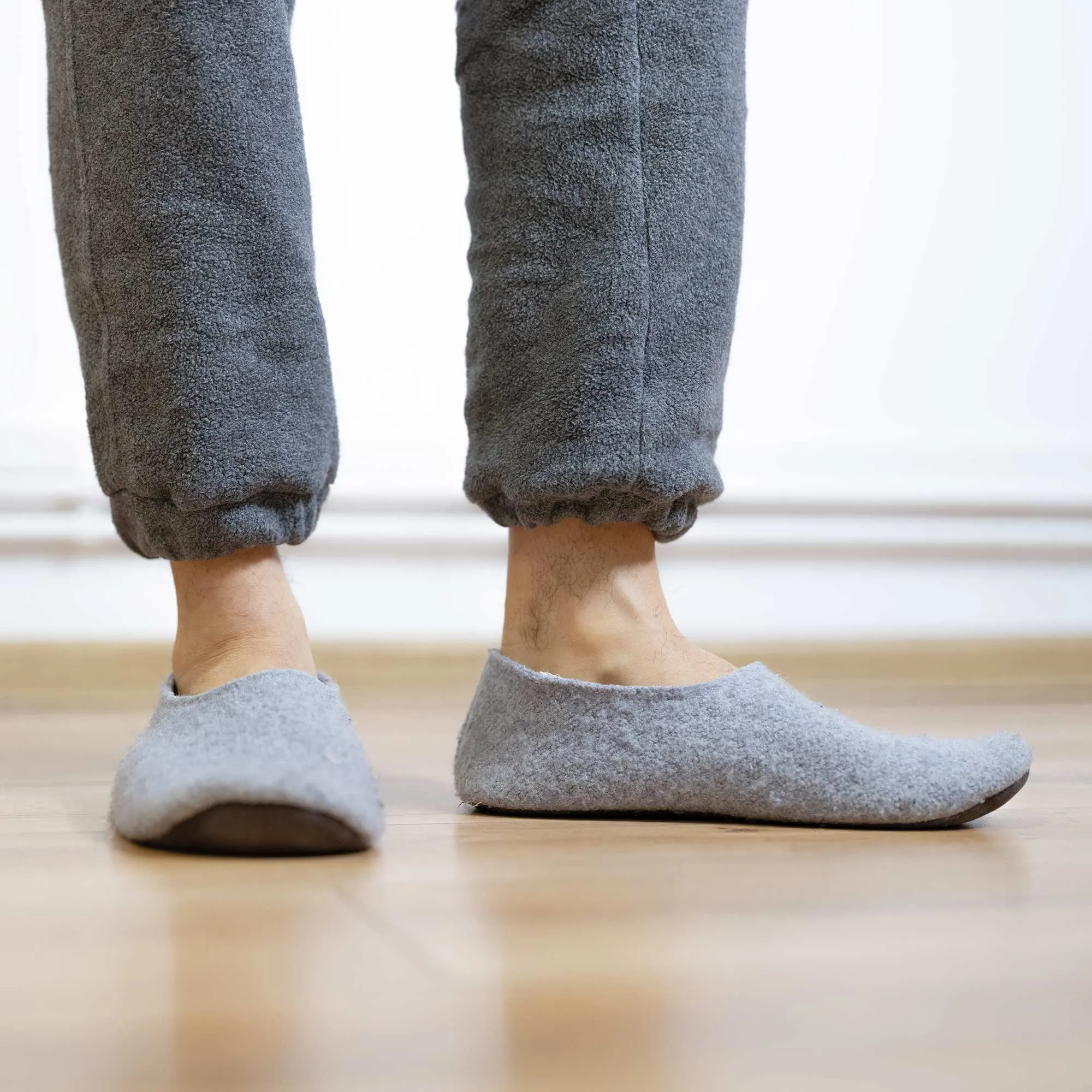 BAVARIA Organic Felted Merino Wool House Slippers (Lined with Organic Cotton Fleece, Glue-free, Elastic-free, Plastic-free)