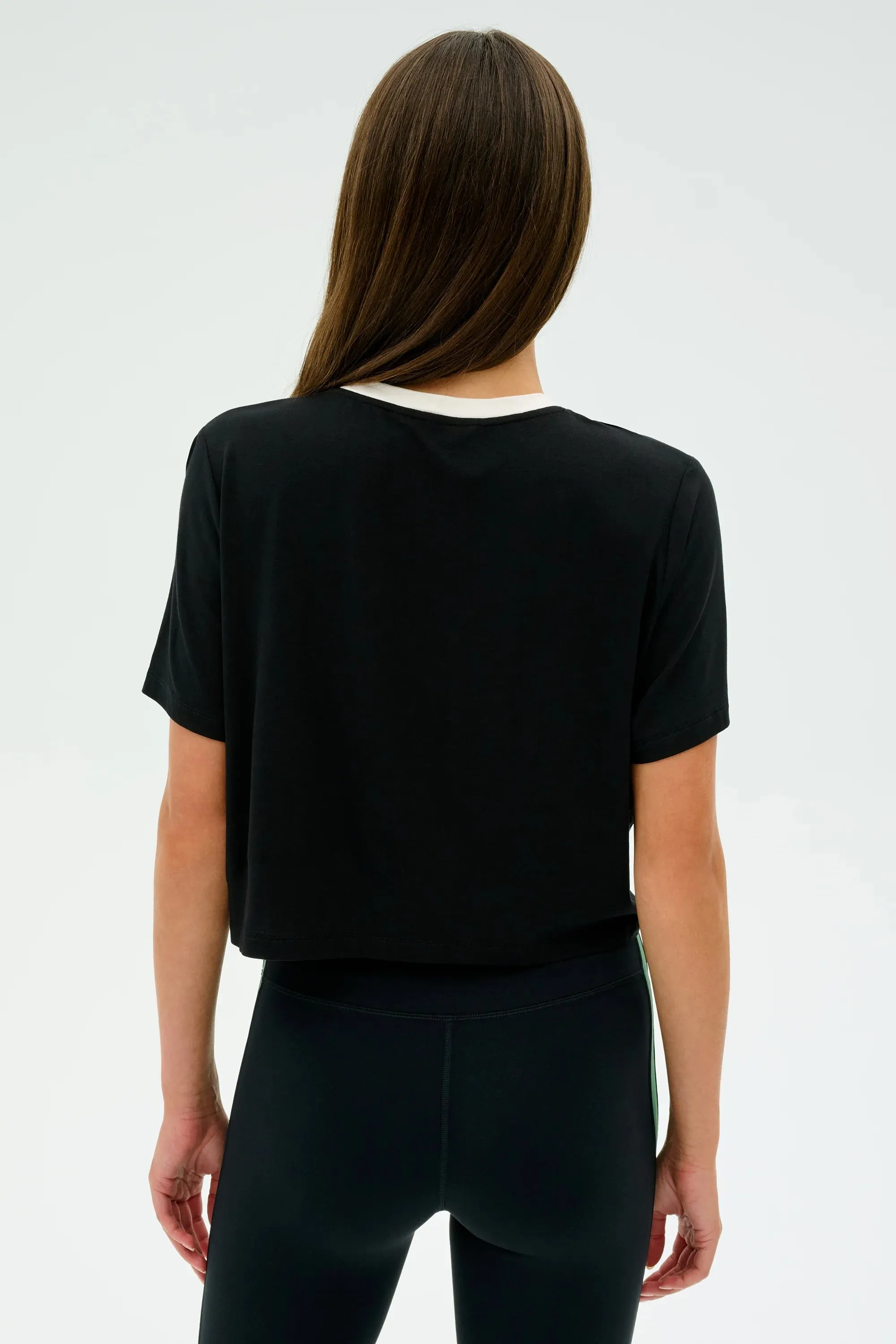 Djuna Crop Ringer Tee Black/White