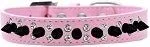 Double Crystal and Black Spikes Dog Collar in Many Colors