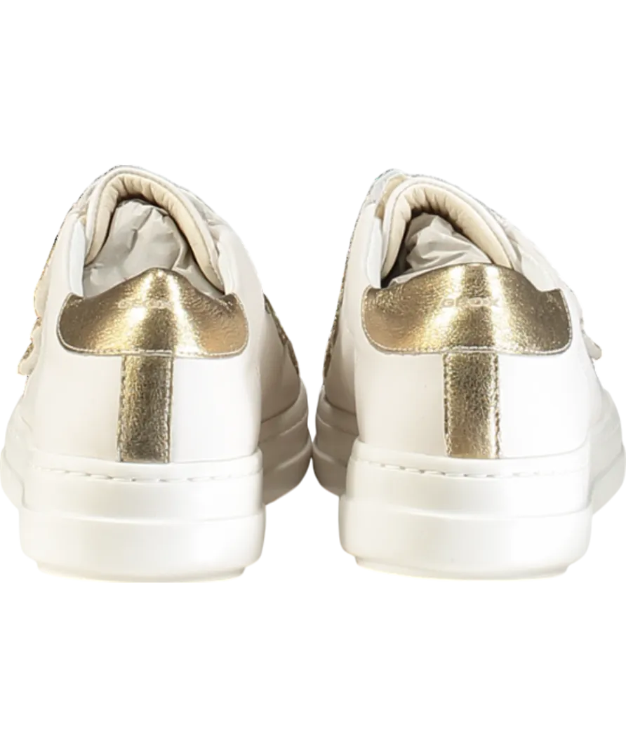 geox White  /gold Glitter Leather Pontoise Trainers UK 7 EU 40 