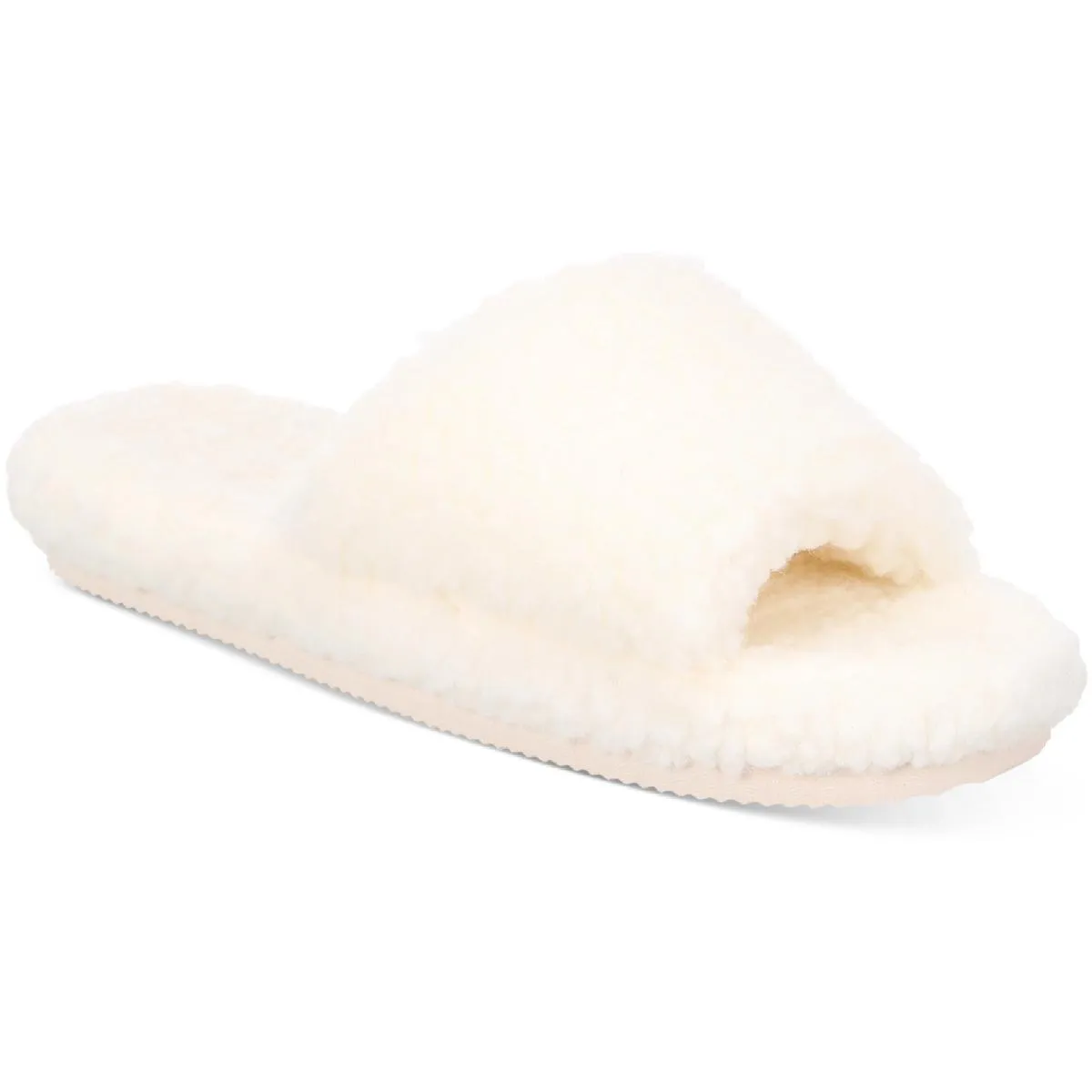INC Womens Dinnaa Cozy Faux Fur Slide Slippers