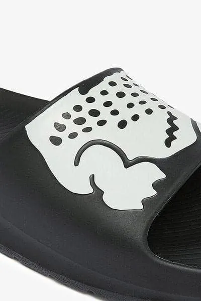 LACOSTE MENS CROCO 2.0 SLIDES - BLACK