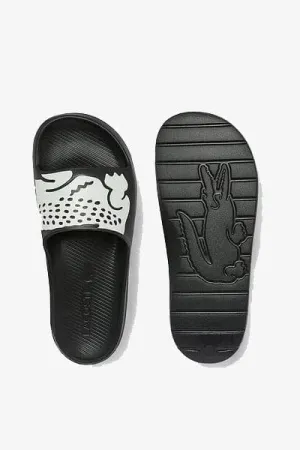 LACOSTE MENS CROCO 2.0 SLIDES - BLACK