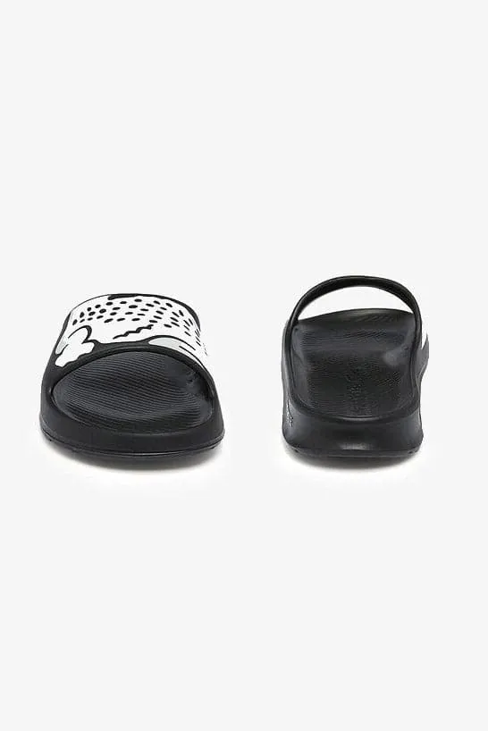LACOSTE MENS CROCO 2.0 SLIDES - BLACK