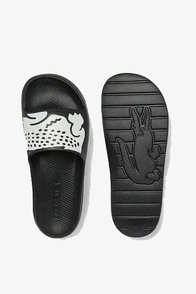 LACOSTE MENS CROCO 2.0 SLIDES - BLACK