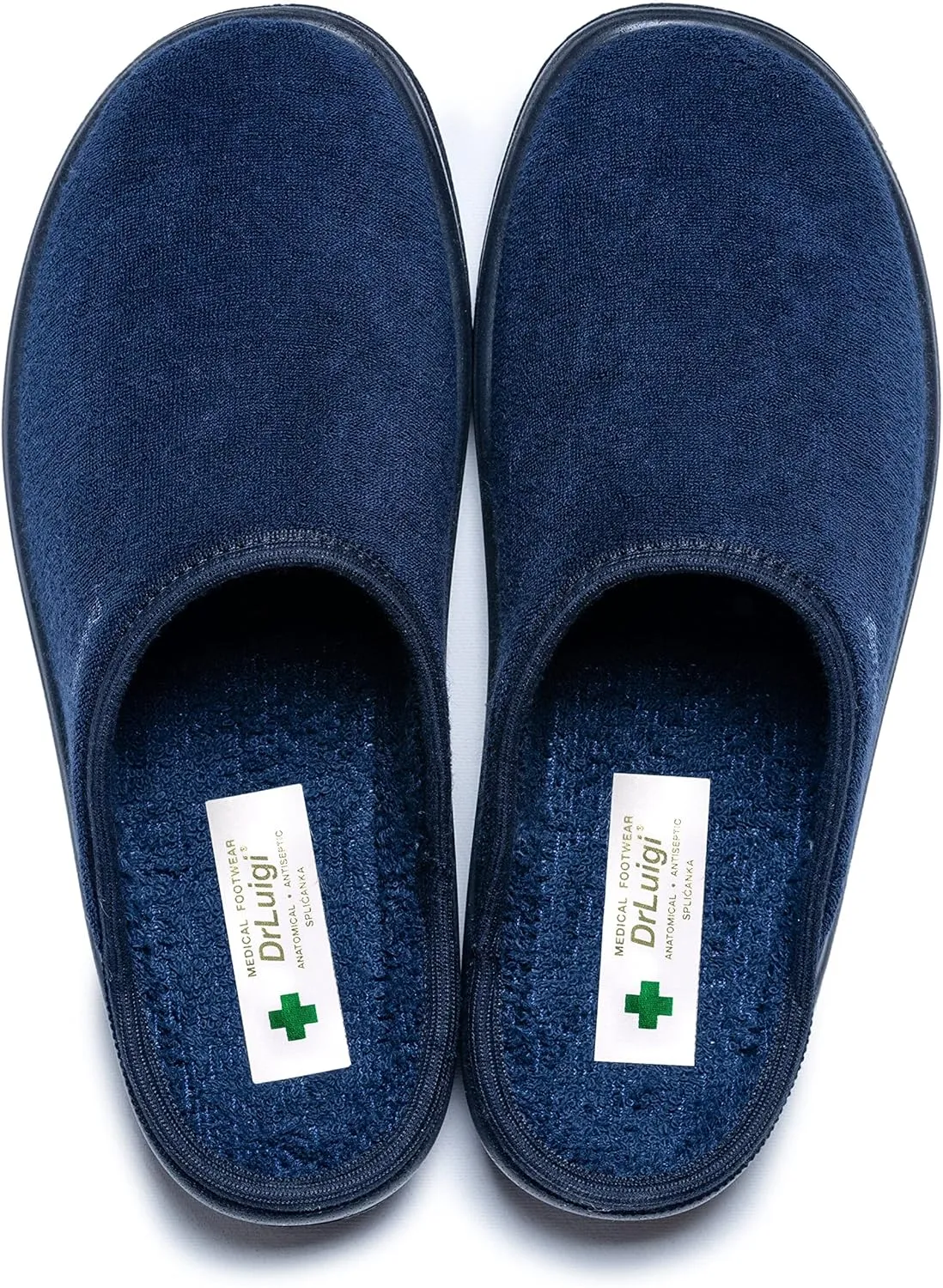Medical Slippers for Men - Memory Foam Shoes Indoor Outdoor Italian Cotton - Made in EU - Relieves Pressure, Improves Peripheral Blood Circulation