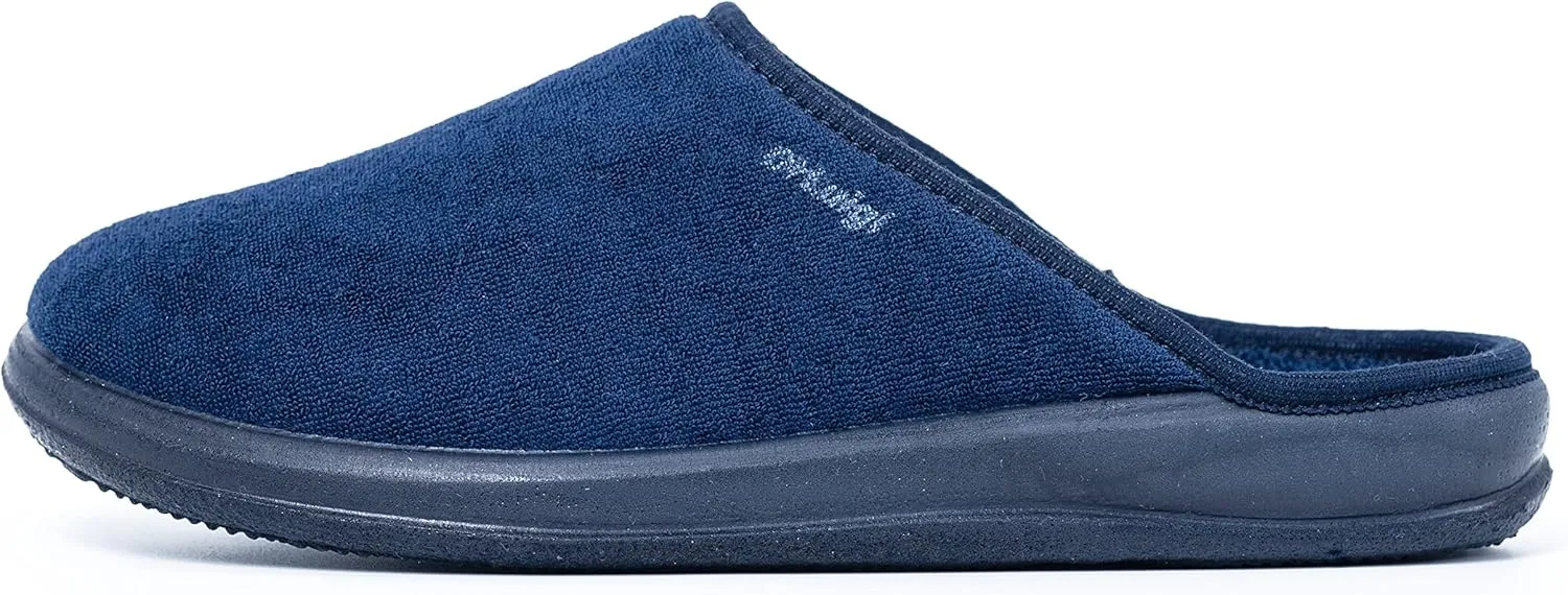 Medical Slippers for Men - Memory Foam Shoes Indoor Outdoor Italian Cotton - Made in EU - Relieves Pressure, Improves Peripheral Blood Circulation