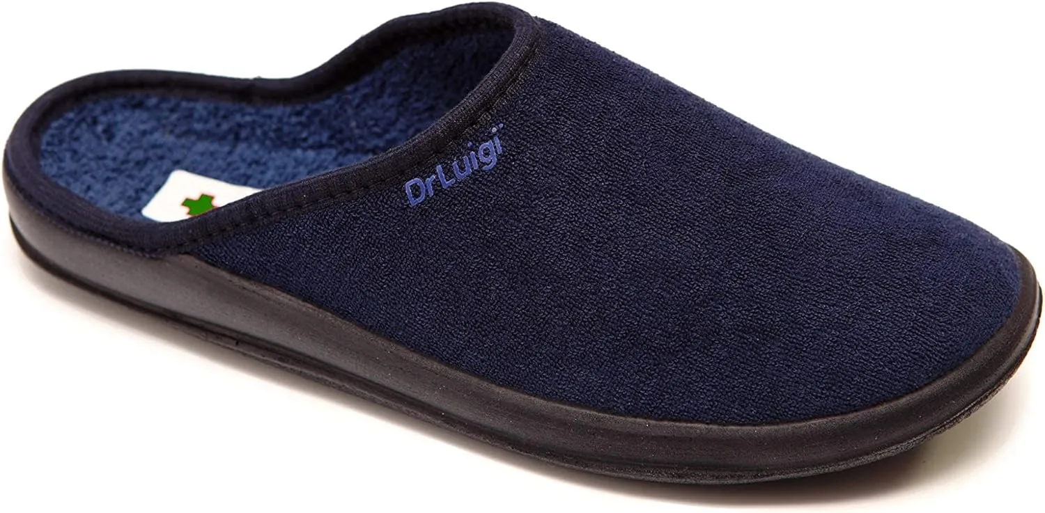 Medical Slippers for Men - Memory Foam Shoes Indoor Outdoor Italian Cotton - Made in EU - Relieves Pressure, Improves Peripheral Blood Circulation