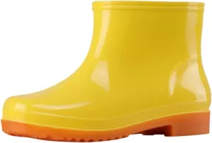 Short Rain Boots for Women and Waterproof Garden Shoes Anti-Slipping Comfortable Insole Chelsea Rainboots for Ladies