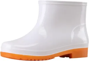 Short Rain Boots for Women and Waterproof Garden Shoes Anti-Slipping Comfortable Insole Chelsea Rainboots for Ladies