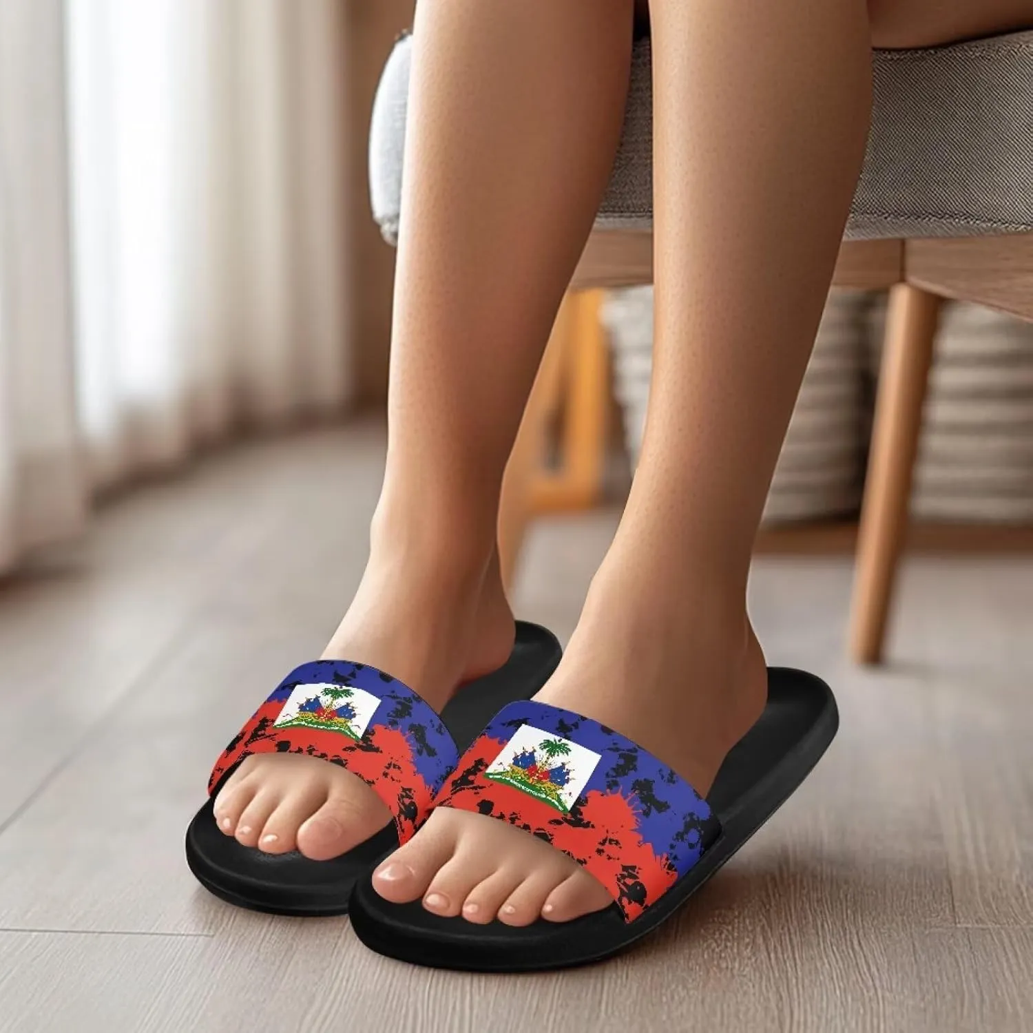 Slides & Slippers for Women & Men Casual Pool Sandals Open Toe Shower Shoes Summer Footwear Gift for Family Friends