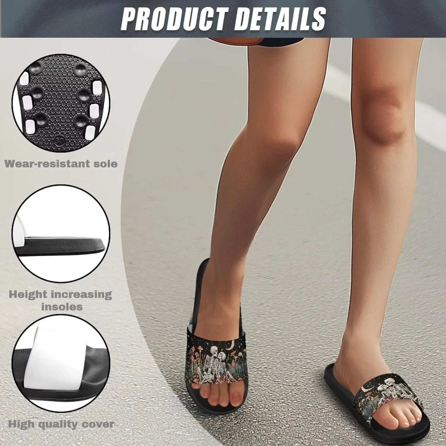 Slides & Slippers for Women & Men Casual Pool Sandals Open Toe Shower Shoes Summer Footwear Gift for Family Friends