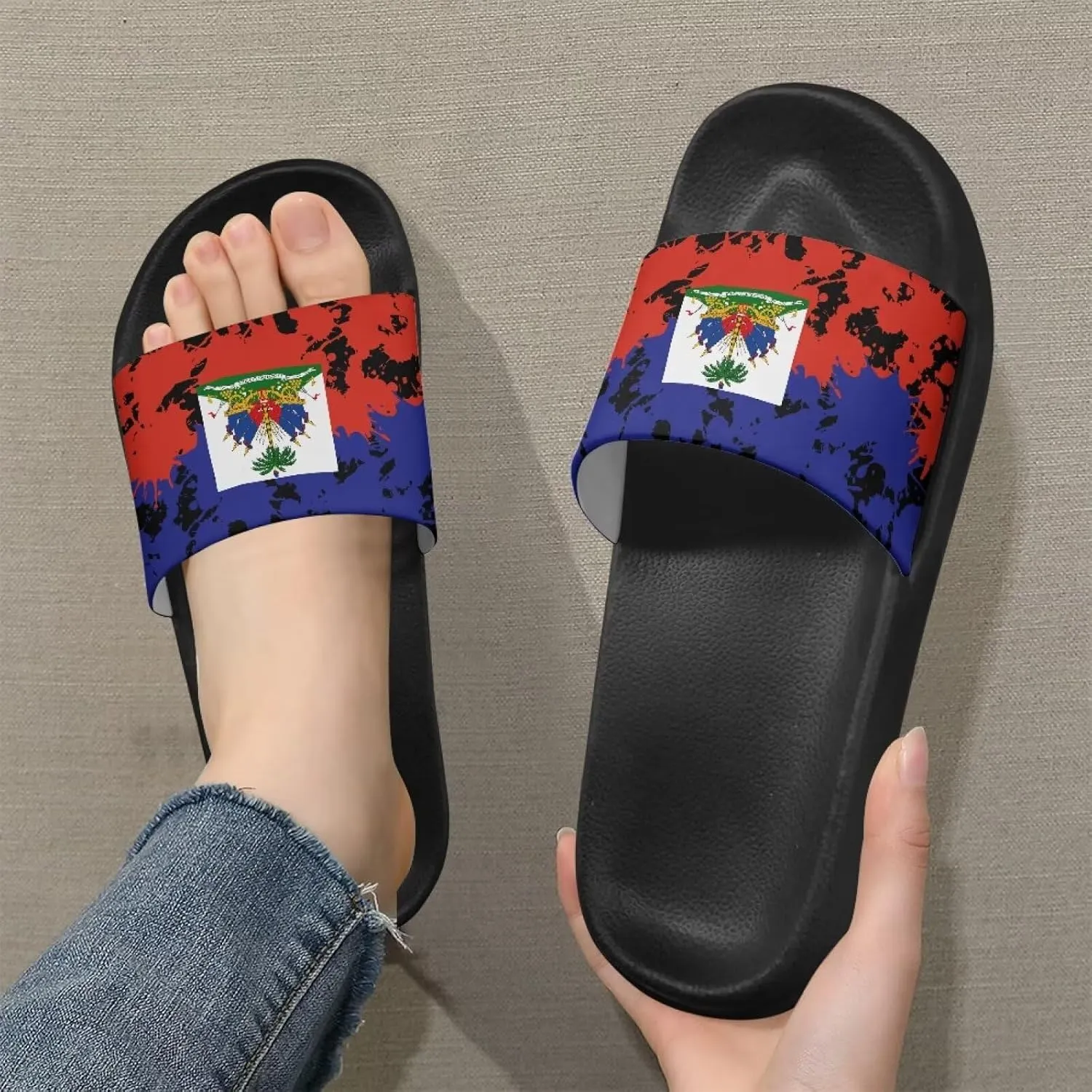 Slides & Slippers for Women & Men Casual Pool Sandals Open Toe Shower Shoes Summer Footwear Gift for Family Friends