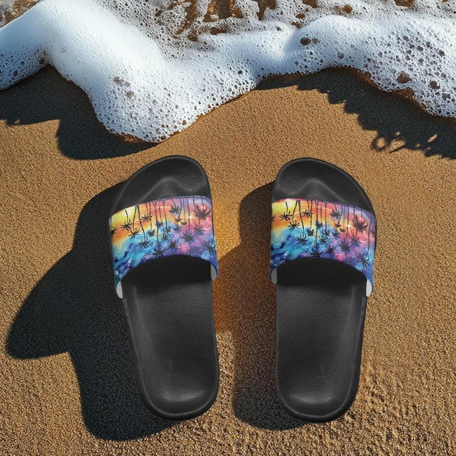Slides & Slippers for Women & Men Casual Pool Sandals Open Toe Shower Shoes Summer Footwear Gift for Family Friends