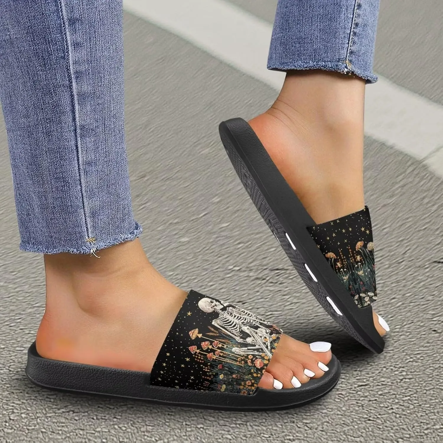 Slides & Slippers for Women & Men Casual Pool Sandals Open Toe Shower Shoes Summer Footwear Gift for Family Friends