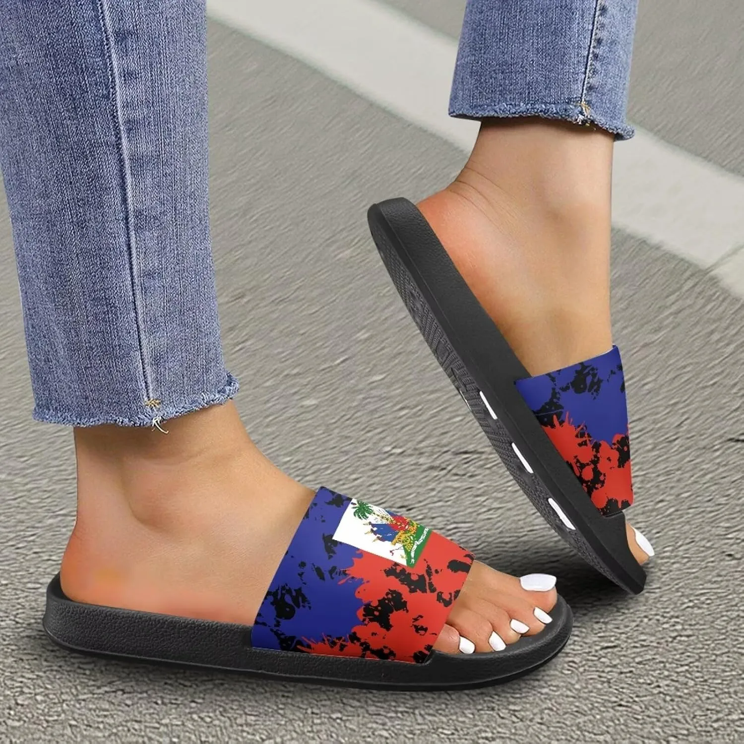 Slides & Slippers for Women & Men Casual Pool Sandals Open Toe Shower Shoes Summer Footwear Gift for Family Friends