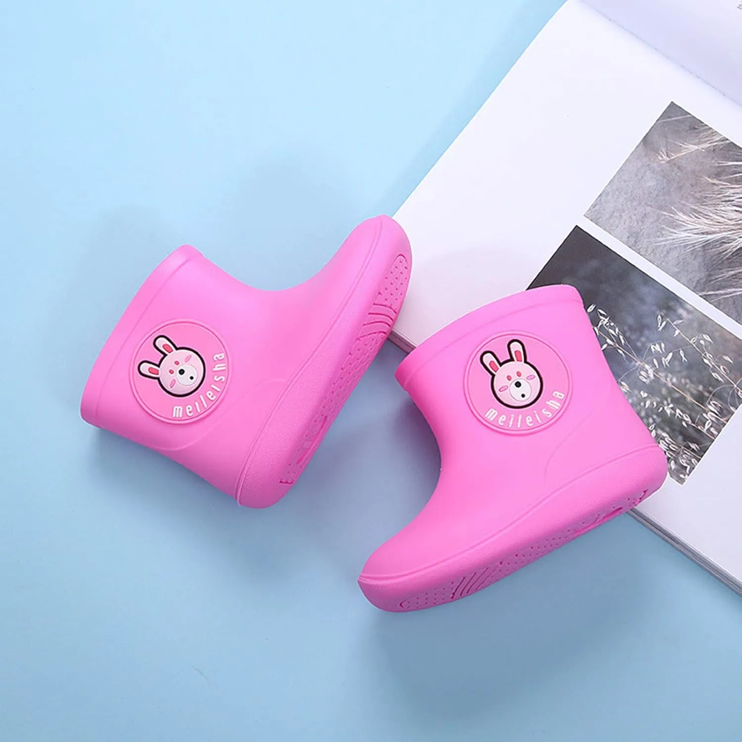 Spring Baby Rain Boots Waterproof Shoes Toddler Kids Boys Girls Cartoon Rubber Waterproof Rain Shoes Rain Boots