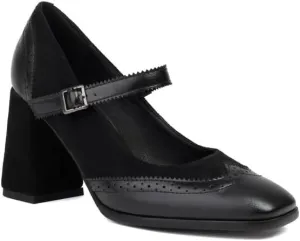 Women's Glossy Square Toe Chunky Heel Mary Jane Pumps