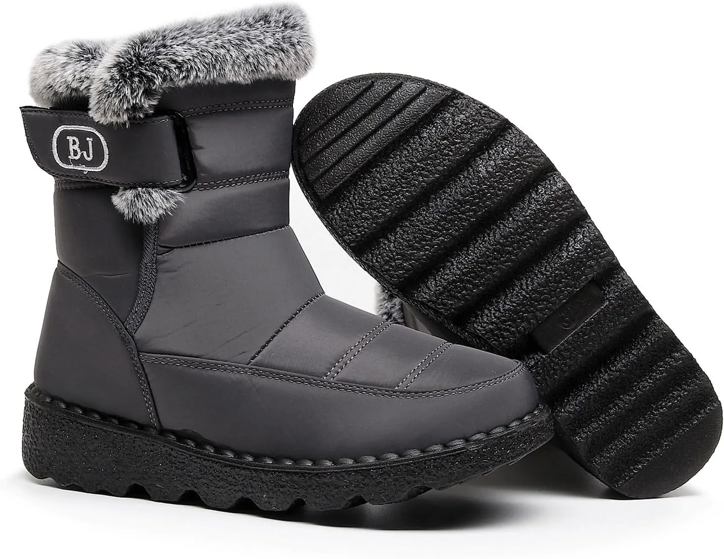 Womens Snow Boots Waterproof Anti-slip Winter Boots Classic Warm Fur Booties Cold Weather Lace Up Ankle Boots Thickening Winter Shoes Walking Hiking Booties