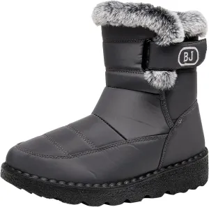 Womens Snow Boots Waterproof Anti-slip Winter Boots Classic Warm Fur Booties Cold Weather Lace Up Ankle Boots Thickening Winter Shoes Walking Hiking Booties