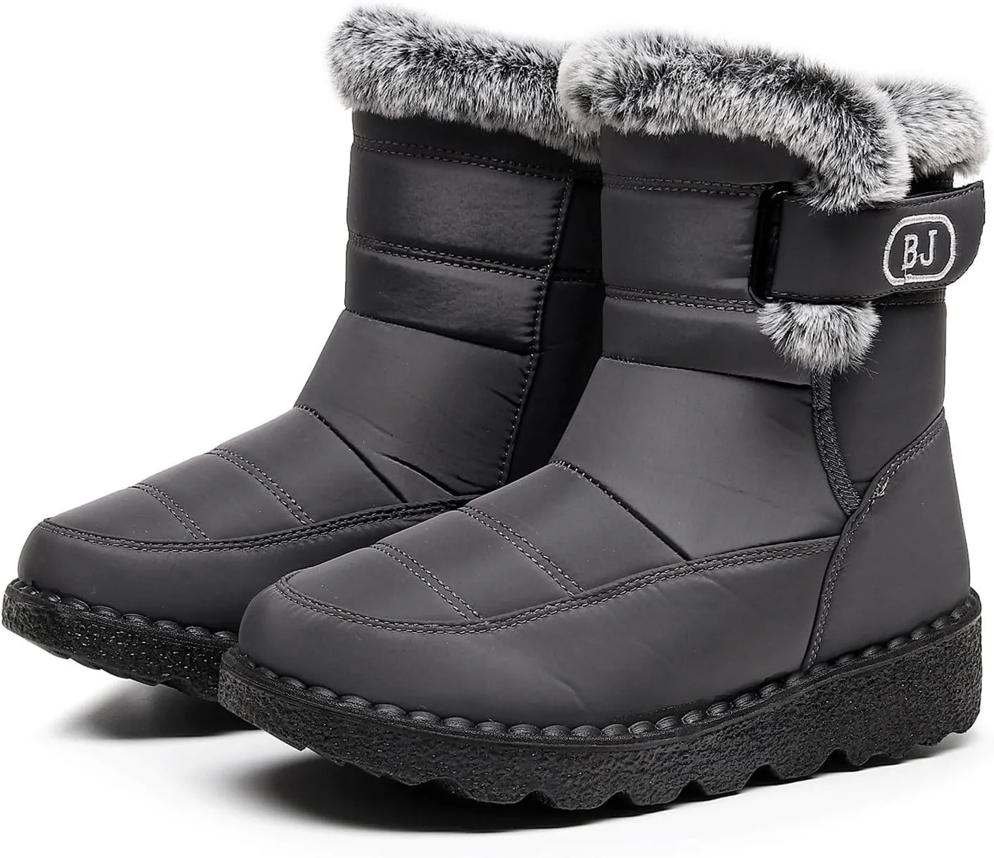 Womens Snow Boots Waterproof Anti-slip Winter Boots Classic Warm Fur Booties Cold Weather Lace Up Ankle Boots Thickening Winter Shoes Walking Hiking Booties