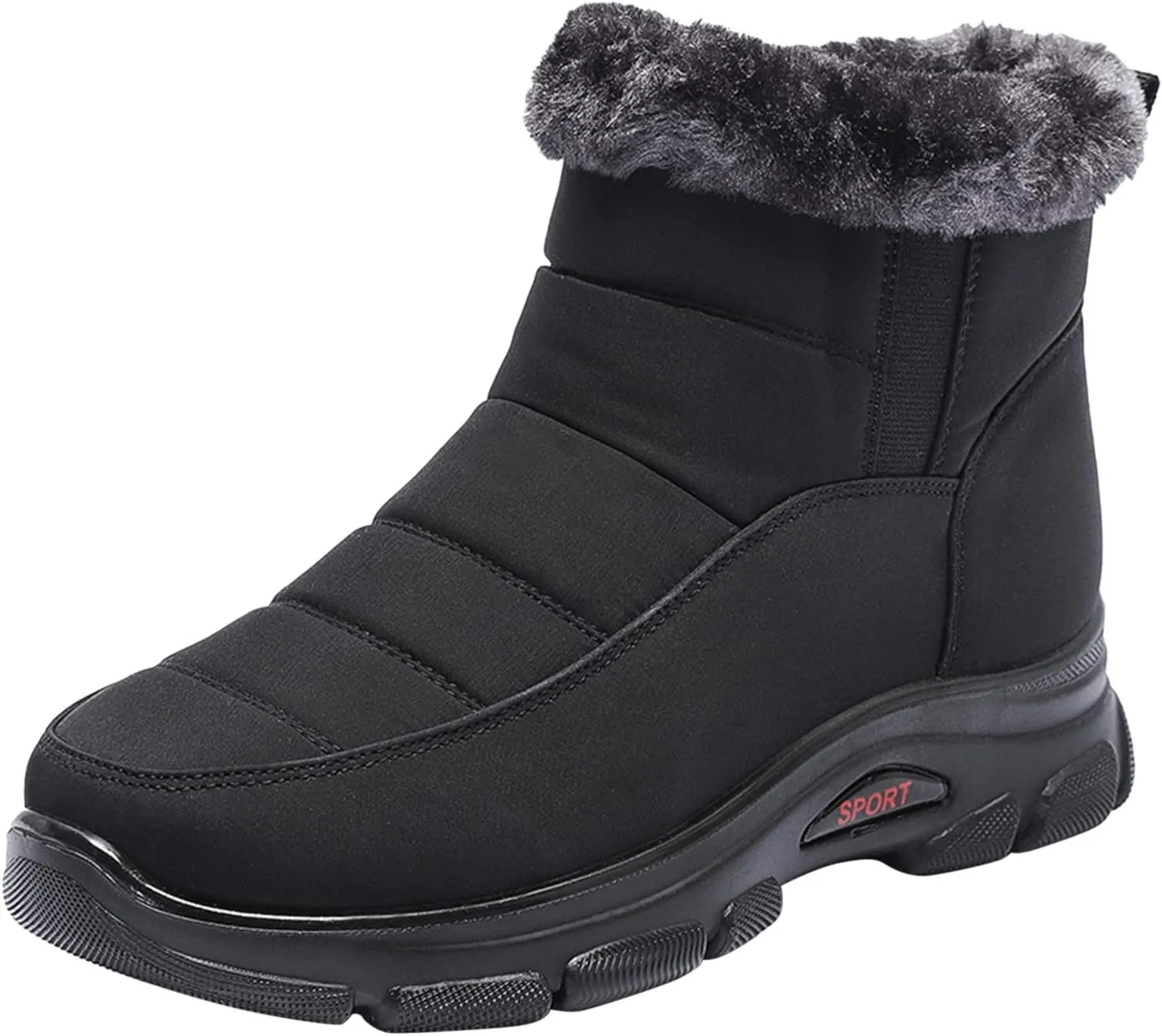 Women's Snow Boots Waterproof Winter Boots Non-slip Warm Fur Booties Lightweight Slip on Ankle Boots Comfortable Winter Shoes Trekking Shoes
