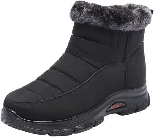 Women's Snow Boots Waterproof Winter Boots Non-slip Warm Fur Booties Lightweight Slip on Ankle Boots Comfortable Winter Shoes Trekking Shoes